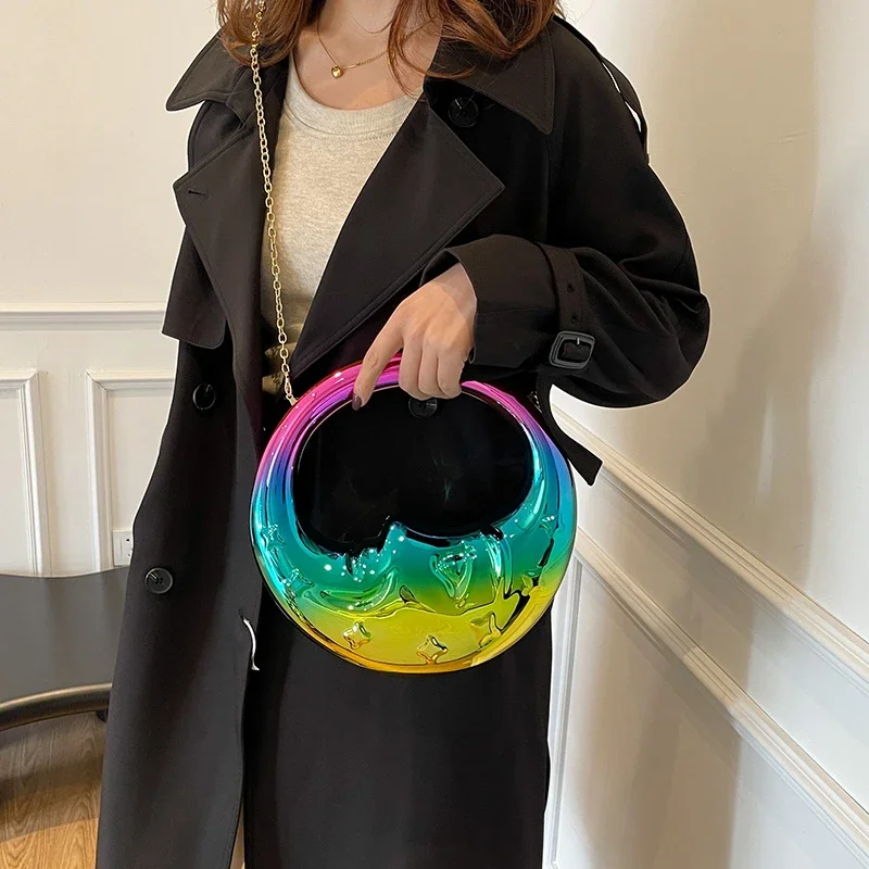 Luxury Bags Sell - Borsa a Tracolla Mezzaluna in PVC